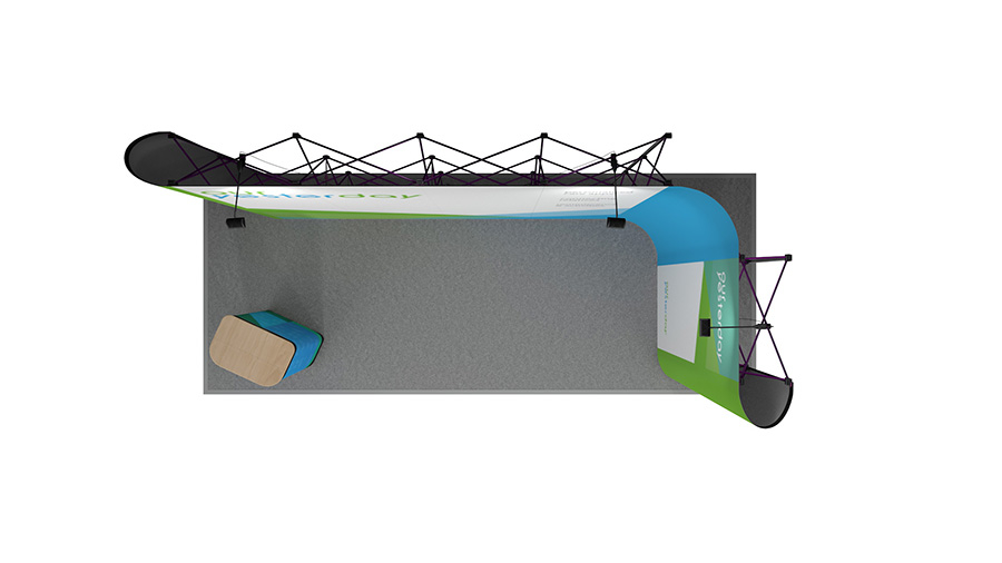 Right Hand Plan View of L-Shaped Exhibition Stand Back Wall
